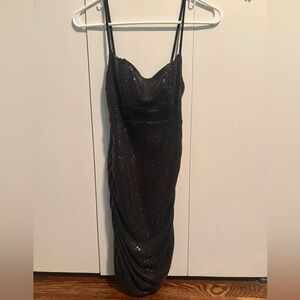 Urban Outfitters Black Sparkly Body Con Dress | Size S